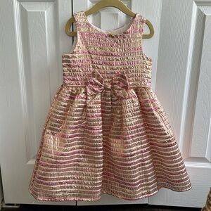 Girls metallic dress with bow